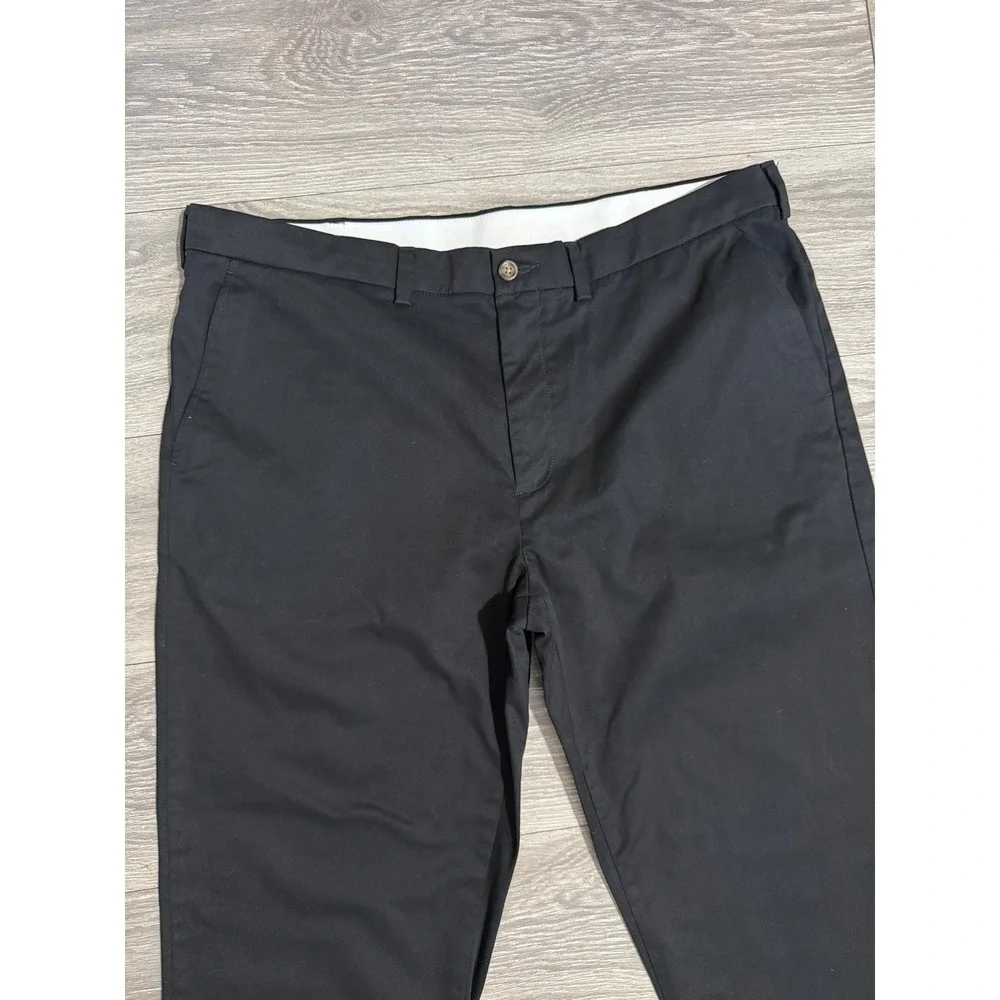 George Mens Chino Pants 42x30 Black Soot Stretch Straight Leg GM09493 Minimalist
